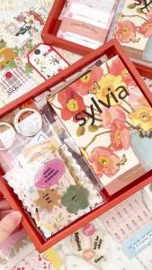 157pcs Scrapbooking Gift Box Complete Journal Set with A6 Notebook Envelopes PET Stickers Decorative Cards Material
