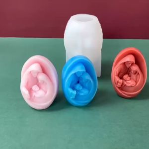 Cetakan Lilin Hias 3D Silikon Yesus Mold Untuk Dekorasi Rumah 3D Cetakan Resin Sabun Coklat Mold Craft DIY Christmas Decoration Candl Mold Silicone