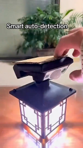Solar Powered Motion Sensor Lantern IP65 Waterproof Energy Saving with High Efficiency Solar Panel