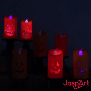Lampu Lilin Halloween LED Pumpkin Labu Alas Dekorasi Haloween