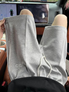 Quần Short Nam American High Street Grey Side Zipper Five-Point Summer Thin Trendy Design High-End Feel Loose Waist Casual Shorts