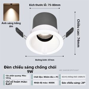 NVC | Đèn Downlight Chìm Chống Loá Điều Chỉnh Được