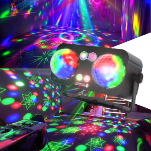 2 Disco Ball Lights with Pattern Projection and Sound Control Remote Control Laser Lights Dj Party Lights Projector Lights Led Lights 6-Color Sound-Controlled Flashing Lights Suitable for Indoor Rooms Outdoor Dance Floors Parties Birthdays Ca...
