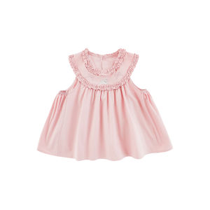 YOEHYAUL | Double-layered Ruffle and Embroidered Rabbit Girls Summer Vest Shirt