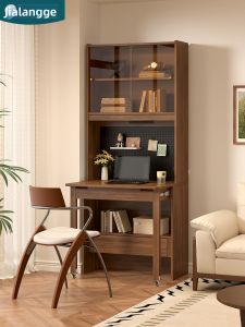 JIALANGE | Folding Bookcase Study Table for Small Spaces