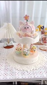 Go Round Rotating Table Cake / Conveyor Belt Suhi & Dessert / Meja Putar Kue / Display Plate Cake AVELINE