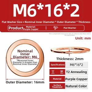 TIANZHUOJINSHU | Annealed Pure Copper Sealing Gaskets Circular Flat Washers