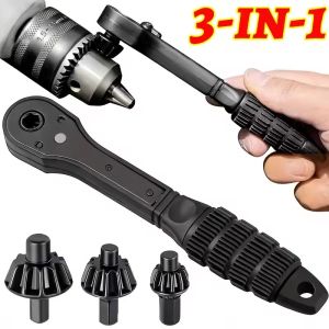 3-in-1 Ratchet Drill Double-headed Chuck Key Wrench Universal Mini Ratchet Drills Chuck Spanner for Electric Drill Power Tools