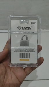 Gembok Putih Leher Pendek Tahan Karat ST30 30mm Chrome SAVIC High Security Padlock Japan Standard