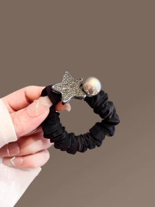 Black Pearl Star Hair Ties for Women Fashionable Simple Hair Bands Hair Straps Hair Rings Hair Accessories Hair Ropes