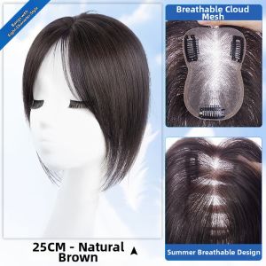 YIMEI | Conceal White Hair Real Hair Wig Patch Natural Bangs Light and Invisibly Voluminous Top Head