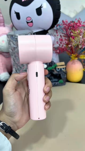 LIANGWE LENTIVEN Kipas Angin Turbo Kecepatan Tinggi Portabel Semikonduktor Genggam Fan Pendingin Mini Meja Tampilan Digital Olahraga Dapat Dilipat 5 Kipas T12
