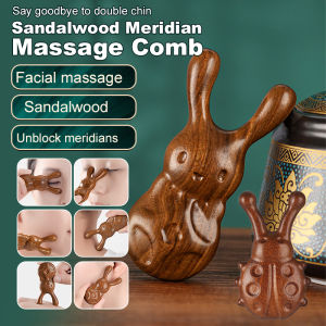 Meridian massage comb head big teeth goodbye double chin bunny sandalwood frog nose comb