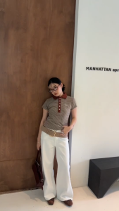 เชิ้ตคอปก โปโลแขนสั้นผ้ายืดลายริ้วเนื้อผ้าหนาเกรดพรีเมียม ดีเทลงานปัก ทรงสวย Cookie Bear