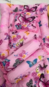 5in1 Jumbo Crib Set Thick Mattress Bolster Pillow for Newborn Baby | Bedding Comforter | Crib not Included