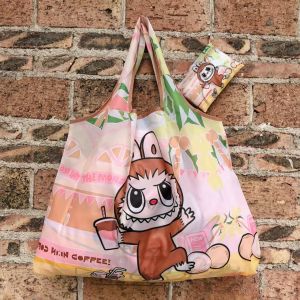 Large Capacity Foldable Portable Small Size Shopping Bag Eco-friendly Durable Cartoon Vegetable Buying Bag Student Travel Essential