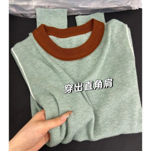 เสื้อสเวตเตอร์ถักคอปกกลมผู้หญิง ผ้าขนสัตว์ ทรงสลิมฟิต ทรงเข้ารูป เสื้อชั้นใน ฤดูใบไม้ร่วง/ฤดูหนาว ใหม่ล่าสุด