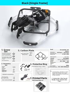 FPV Quadcopter Frame 2.5 Inch O4PRO Compatible Ducted Protection
