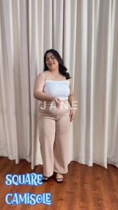 JANE COLLECTION || Atasan Tank Top Wanita Tali Spaghetti Hitam Atasan Dalaman Cewek Tanktop Tali Satu Square Camisole Tengtop Putih Polos Inner Blazer Wanita