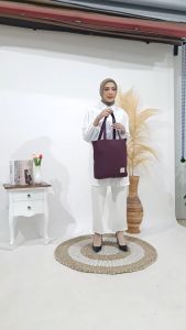 Totebag Kanvas Resleting & Tas Motif Bahan Kanvas Sueding Corduroy Tebal Lembut