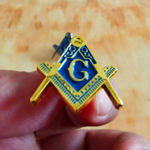 Stainless Steel Freemason Non Fading Collar needle Shiny Emblem PIN Masonic Compass Emblem Collar brooch