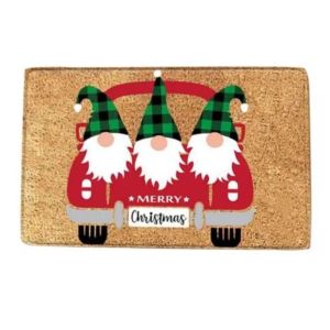 VIKAMA Christmas Gnome Welcome Mat Buffalo Plaid Red Tomte Elf Door Rug Xmas Tree Gifts Entryway Floor Mat Non Slip Decor