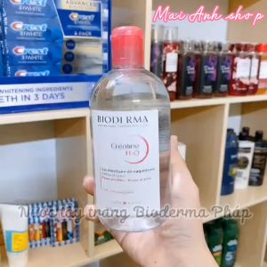 Bioderma Nước tẩy trang Crealine H2O màu hồng và Sebium H2O màu xanh 500ml