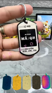 Móc khoá khắc QR Chất liệu inox không gỉ miễn phí khắc 2 mặt theo yêu cầu