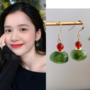 New Chinese Style Green Earrings by Zhang Jingyi  Outspring Fashionable Jewelry for Women Exquisite Ear Hooks And Dangles