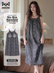 MiiOW | Summer Loose Breathable Spaghetti Strap Nightgown with Pads