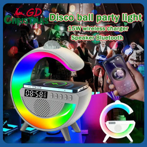 GD Christmas Bluetooth Speaker 15W LED Atmosphere RGB Light Wireless Charger Desk Lamp Lamp Smart Speaker