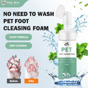 Petsup 150ml Pet Foot Cleansing Foam Cat Dog Paw Cleaner Deodorant Waterless Cleaning Foam Wash Foot Care