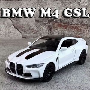 1:36 Model Car BMW M4 CSL M3 1987 Miniature Cars Alloy Diecast Doors Opened Pull Back Rubber Tires Ornament Toys for Kids Gifts