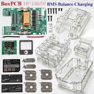 Transparent Lithium Battery Case Box Kit BSM Balance Charge PCB Board For Makita BL1830 Shell LED Digital Indicator Housings