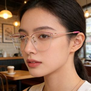 Rimless Reading Glasses for Women Anti Blue Light Reading Eyeglasses Presbyopia Glasses With Grade +100 ~ +400
