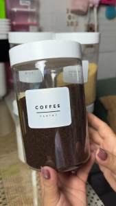 Coffee Sugar Container Set Canister Jar 650ml 1L Airtight Pantry Storage Lalagyan ng Kape Asukal
