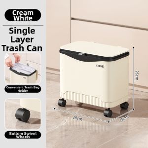 Tall Portable Large Capacity Covered Pedal Kitchen Trash Can
