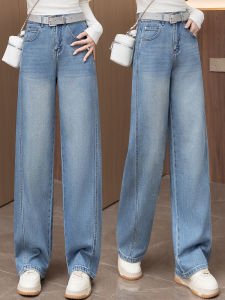 Fashion High Waist Wide Leg Cotton Denim Womens Pants Spring Summer New Style Washed out Skinny Knife Edge Jeans