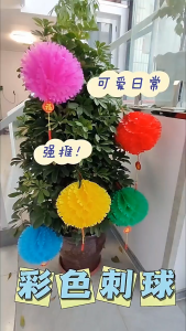 Combo 20 Lồng Đèn Giấy Cẩm Tú Cầu Trang Trí Tết Chữ Phúc Lồng Đèn Răng Chưa Nhiều Màu Chống Nước