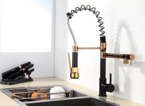 3 in 1 Spring Drinking Water Faucet High Arc Pull Down Sprayer Tap RO System Filter Integrated Kitchen Sink Faucets