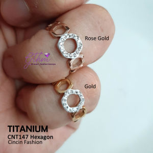 CIncin Titanium Hexagon Mata Model Kasual Stylish untuk anda yang berjiwa muda Awet Anti Karat Bisa dipakai sehari-hari Perhiasan Fashion IMport Kualitas premium cnt147