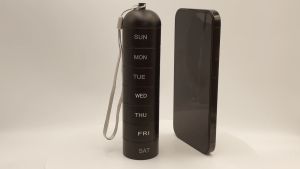 Metal Moisture Proof Weekly Pill Organizer Travel Hiking 7 Day Pill Box Case Waterproof Large Compartment to Hold Pills Vitamins