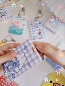 MI-C1240 ID Card Holder Motif Karakter Lucu Pelindung Kartu Name Tag Tempat Kartu Akses Lanyard