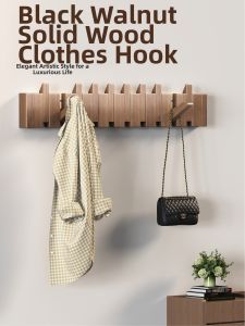YIXUAN | No Drilling Wooden Hook Wall Clothes Hanger