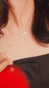 DAVINA Ladies Infina Necklace Rose Gold Plated Sterling Silver 925 - Kalung Wanita Perak S925