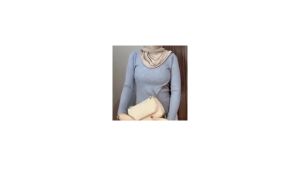 Baju Atasan Rajut V-neck Korea Style & Knit Wrap Top Crop Top Lengan Panjang