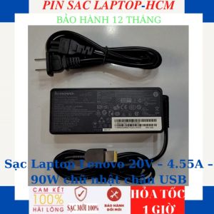 Sạc Lenovo IdeaPad Flex 10 ThinkPad T431S IdeaPad Yoga 11 11S 13 G510S G510 Sạc Lenovo 20V-4.55A-90W chữ nhật chân USB