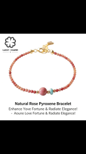 Lucky Charm Natural Rose Pyroxene Lucky Bracelet Jewelry SL12 With Jewelry Box