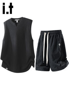 izzue | Ice Silk Cool Sensation Mens Vest and Shorts Set