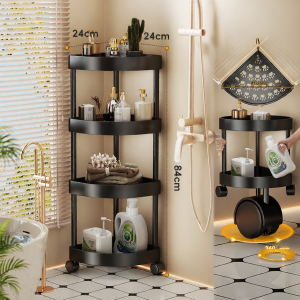 evesigar | Mobile Multi-level Face Basin Rack Bathroom Corner Shelf